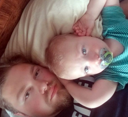 Photo of Alaskan Bush People' cast, Gabe Brown and his son.